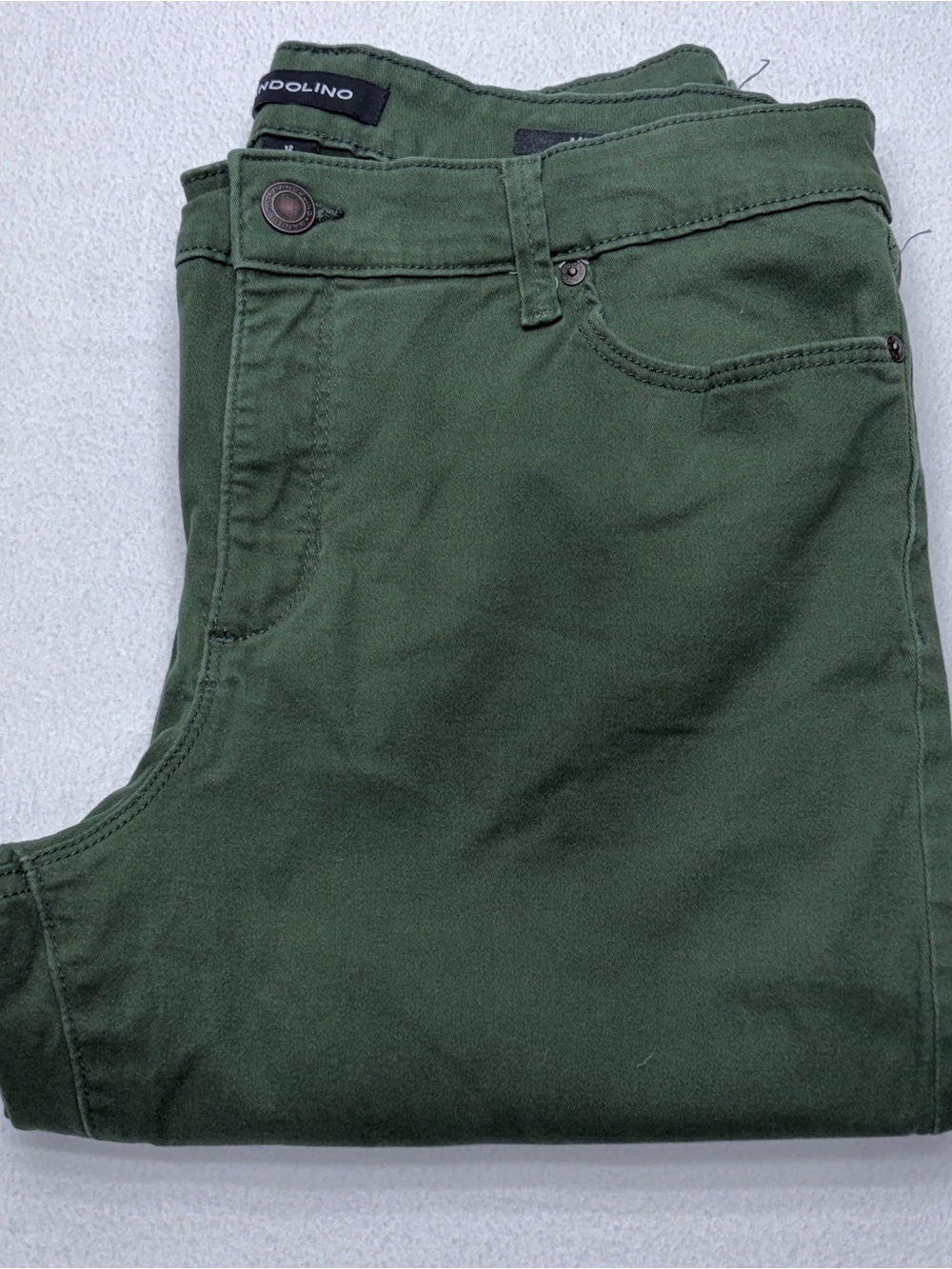 Bandolino Amy Fit Jeans Women’s 12 Green Straight Leg Stretch Denim